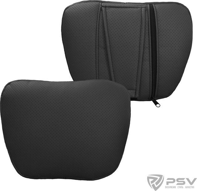 Подушка PSV Lux Way на подголовник, Черный, экокожа. Артикул 125548