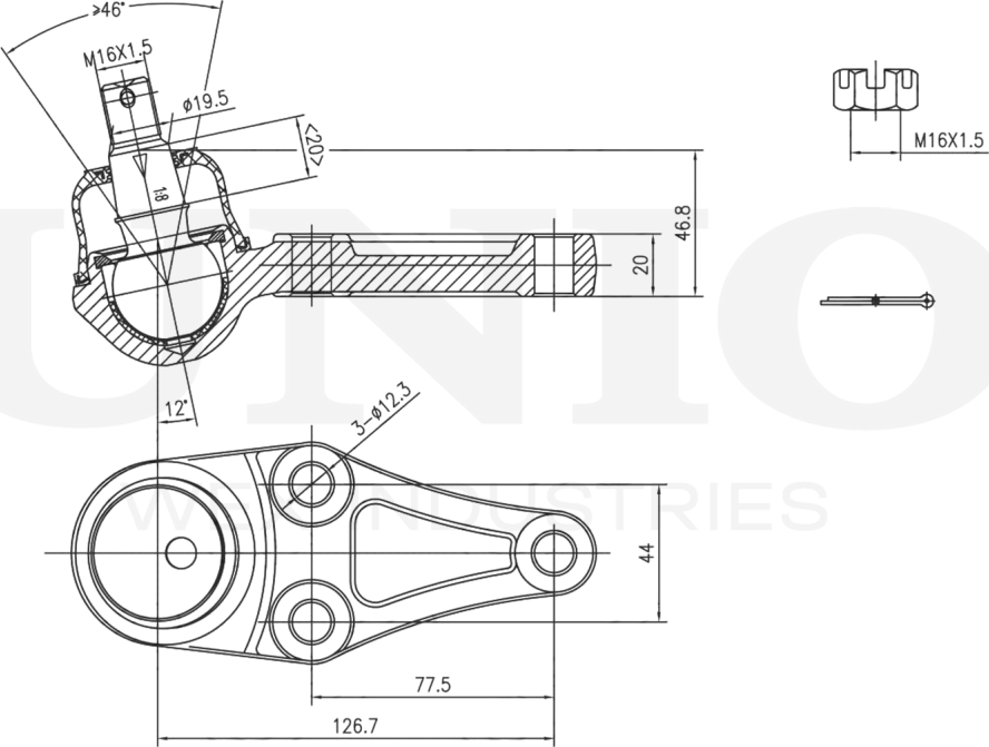 Опора шаровая (Unio). Артикул SSP-20022