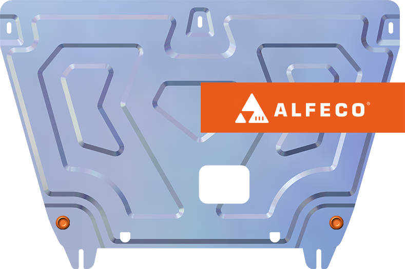 Защита алюминиевая Alfeco (4 мм) для картера и КПП Hyundai Creta (установка на штатные точки) 2016-2021. Артикул ALF.10.51 AL4
