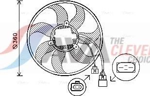 Вентилятор радиатора двигателя AVA (полимерный материал). Артикул VN7537