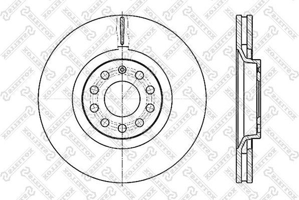Тормозной диск Stellox передний для Audi S6 II (C5) 1999-2005. Артикул 6020-47107V-SX