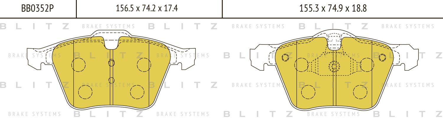 Колодки тормозные FORD S-MAX 06- перед. (Blitz). Артикул BB0352P