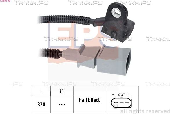 Датчик положения распредвала EPS Made in Italy - OE Equivalent для SEAT Ibiza IV 2008-2010. Артикул 1.953.535