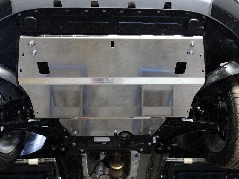 Защита алюминиевая ТСС (4 мм) для картера и КПП Skoda Superb II 2008-2015. Артикул ZKTCC00143