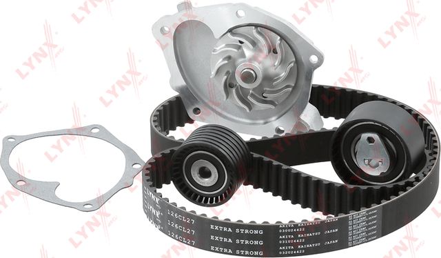 Помпа (водяной насос) с комплектом ремня ГРМ LYNXauto для Renault Vel Satis I 2002-2009. Артикул PW-1362