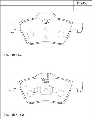 Тормозные колодки Asimco. Артикул KD72803