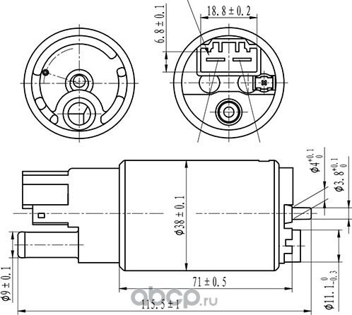 ТОПЛИВНЫЙ НАСОС ALFA ROMEO 145, 155, DAEWOO NEXIA, HONDA CIVIC, HYUNDAI LANTRA, (Zikmar). Артикул Z61077R