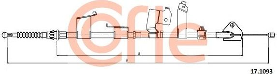 Трос ручника (тросик ручного тормоза) Cofle задний левый для Toyota Auris I 2006-2012. Артикул 92.17.1093