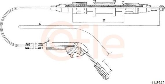 Трос ручника (тросик ручного тормоза) Cofle для Opel Vectra A 1988-1995. Артикул 92.11.5942
