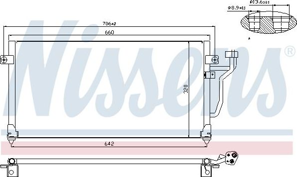 Радиатор кондиционера (конденсатор) Nissens (алюминий). Артикул 94356