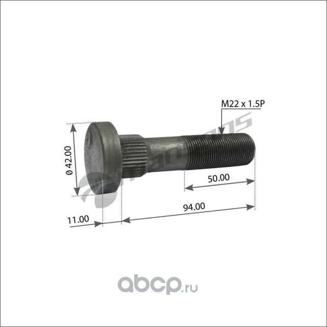 Болт колесный (Mansons). Артикул 033.200.035