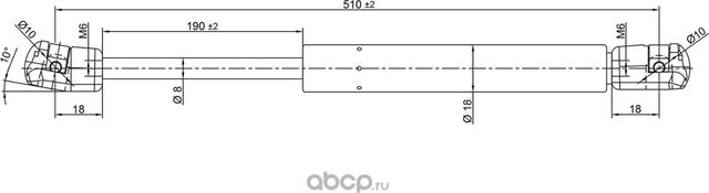 Амортизатор капота PANAMERA (Tork). Артикул TRK4603
