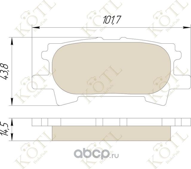 Колодки тормозные дисковые задние к-т LEXUS RX300/RX330/RX350 03>08/RX400H 05>09 (Kotl) Kotl. Артикул 3339kt