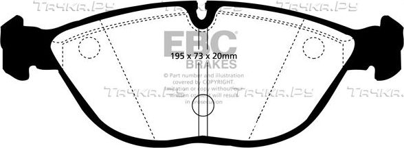Тормозные колодки EBC Brakes передние для Rolls-Royce Silver Seraph 1998-2002. Артикул DP41035R