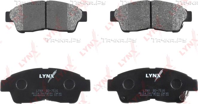 Тормозные колодки LYNXauto передние для Toyota Corolla E90 1992-1997. Артикул BD-7516