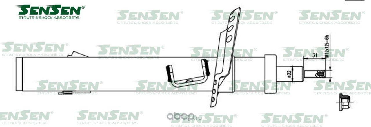 42141592 Амортизатор перед. лев. газ Volvo V 70 III S 80 II (Sensen). Артикул 42141592