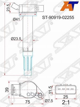 Катушка зажигания TOYOTA 2GRFE 08- (SAT). Артикул ST9091902255