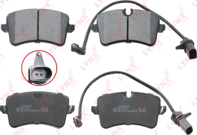 Тормозные колодки LYNXauto задние для Audi A8 III (D4) 2009-2018. Артикул BD-1242
