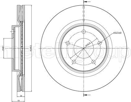 Тормозной диск Trusting передний для Nissan X-Trail T31 2007-2013. Артикул DF1553