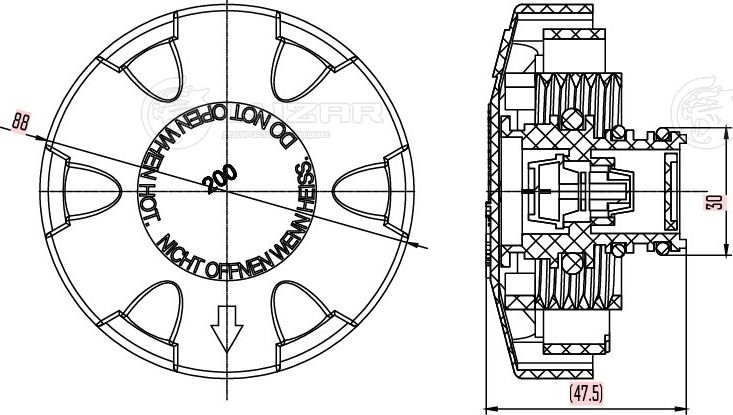 крышка (пробка) расширительного бачка LUZAR для а/м BMW X5 (E70) (07-)/5 (F10) ( Luzar (полимерный материал). Артикул LL 2605