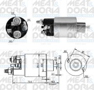 Втягивающее реле стартера Meat & Doria. Артикул 46263