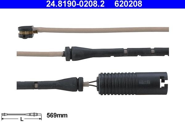 Датчик износа тормозных колодок  ATE. Артикул 24.8190-0208.2