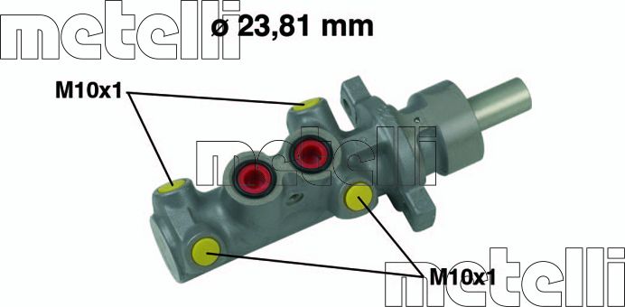Тормозной цилиндр главный Metelli (алюминий). Артикул 05-0504