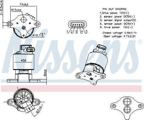 Клапан EGR (рециркуляции выхлопных газов) Nissens (алюминий). Артикул 98360