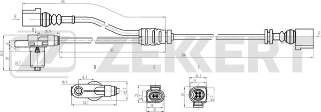 Датчик ABS Zekkert передний левый для Ford Galaxy I 2000-2002. Артикул SE-6239