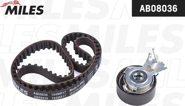 Ремень ГРМ с роликами (комплект) Miles для Peugeot 207 I 2006-2015. Артикул AB08036