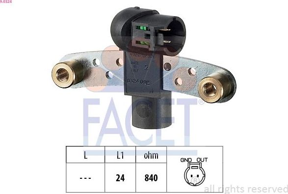 Датчик положения распредвала Facet Made in Italy - OE Equivalent. Артикул 9.0324