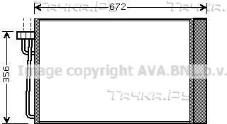 Радиатор кондиционера (конденсатор) AVA (алюминий). Артикул BWA5267D