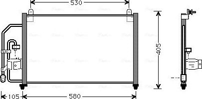 Радиатор кондиционера (конденсатор) AVA (алюминий). Артикул DW5012