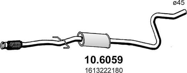 Глушитель Asso для Citroen DS3 I 2009-2015. Артикул 10.6059