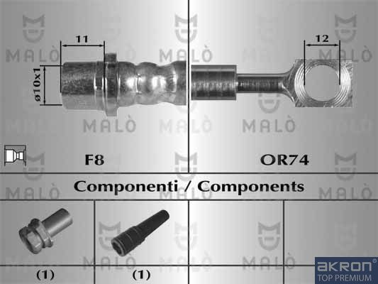 Тормозной шланг Malò. Артикул 80340