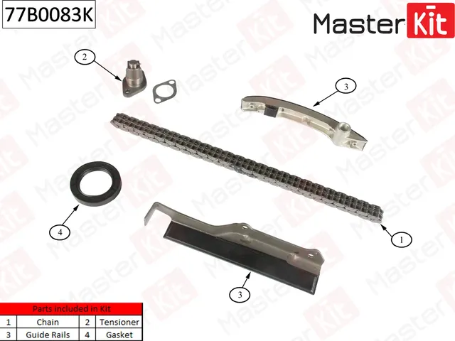 77B0083K Комплект цепи ГРМ MITSUBISHI  Pajero II 2.8 TD 4M40-T 94-99 (без звездочек) (Master KIT). Артикул 77b0083k