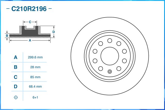 Диск тормозной передний (Cworks). Артикул C210R2196