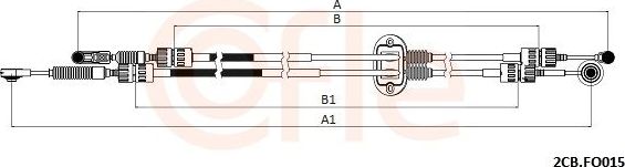 Трос переключения передач КПП Cofle. Артикул 92.2CB.FO015