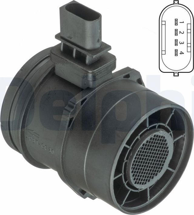 Датчик массового расхода воздуха (ДМРВ) Delphi для BMW 7 IV (E65/E66) 2002-2008. Артикул AF10396-12B1