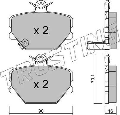 Тормозные колодки Trusting. Артикул 350.0
