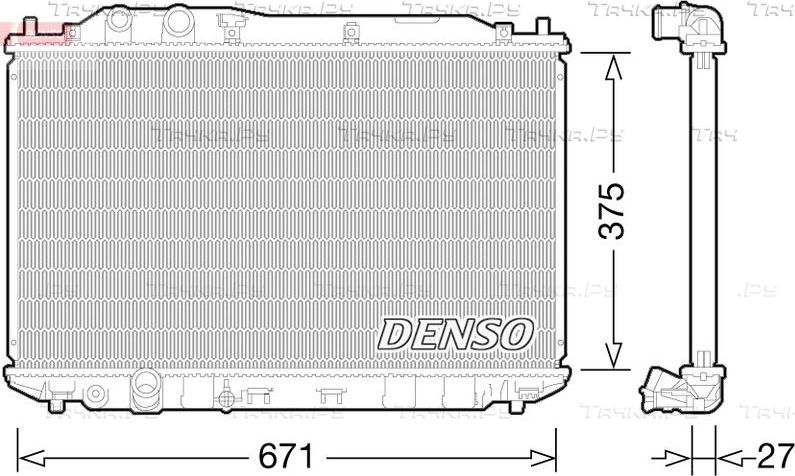Радиатор охлаждения двигателя Denso. Артикул DRM40029