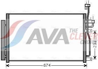 Радиатор кондиционера (конденсатор) AVA (алюминий). Артикул OL5433D