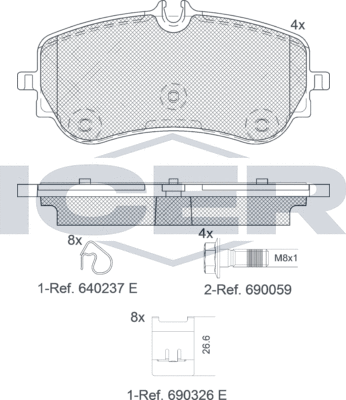 Тормозные колодки Icer. Артикул 142301