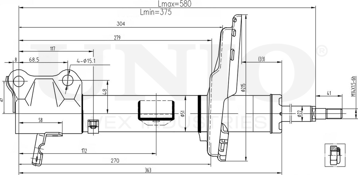 Амортизатор подвески (Unio). Артикул SAB-10163