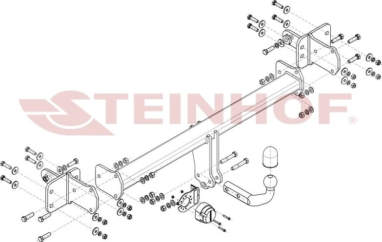 Фаркоп Steinhof для Mercedes-Benz E-Класс W213 (седан)/S213 (универсал), (в т.ч. All-Terrain) 2016-2026. Артикул M-175