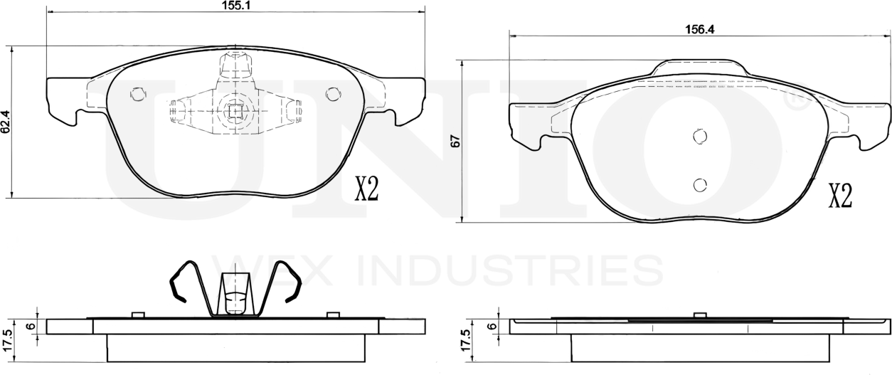 Колодки тормозные дисковые, комплект (Unio). Артикул BRP-20213