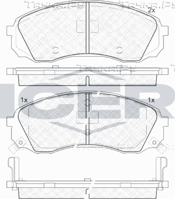 Тормозные колодки Icer передние для Hyundai H-1 II 2008-2026. Артикул 181911