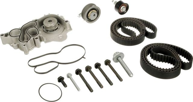 Помпа (водяной насос) с комплектом ремня ГРМ Gates PowerGrip™ для SEAT Leon III 2013-2026. Артикул KP65680XS