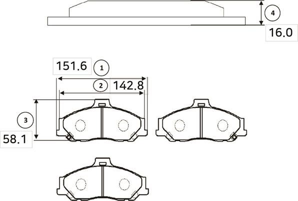 Тормозные колодки CTR передние для Ford Ranger I 1999-2006. Артикул GK0708