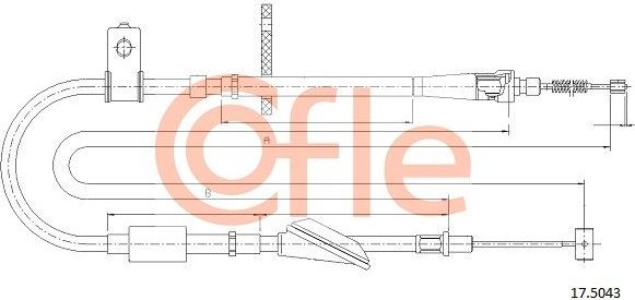 Трос ручника (тросик ручного тормоза) Cofle. Артикул 92.17.5043